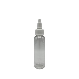 Natural Farms 2 oz Clear Cosmo Plastic Bottles -12 Pack Empty Bottle Refillable - BPA Free - Essential Oils - Aromatherapy | White Twist Top Caps - Made in the USA