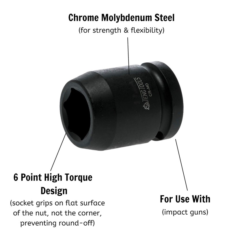 Teng Tools 1/2 Inch Drive 6 Point Regular/Shallow SAE 7/16