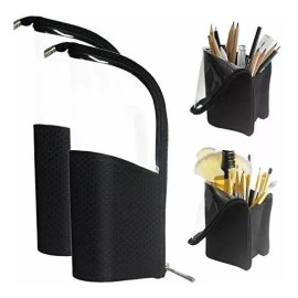 ANEMEL Soporte De Brochas De Maquillaje De Viaje Negro, Anemel