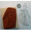 Dragonflylaser 3 angels Christmas rubber stamp WM 1.25x2.75" P21