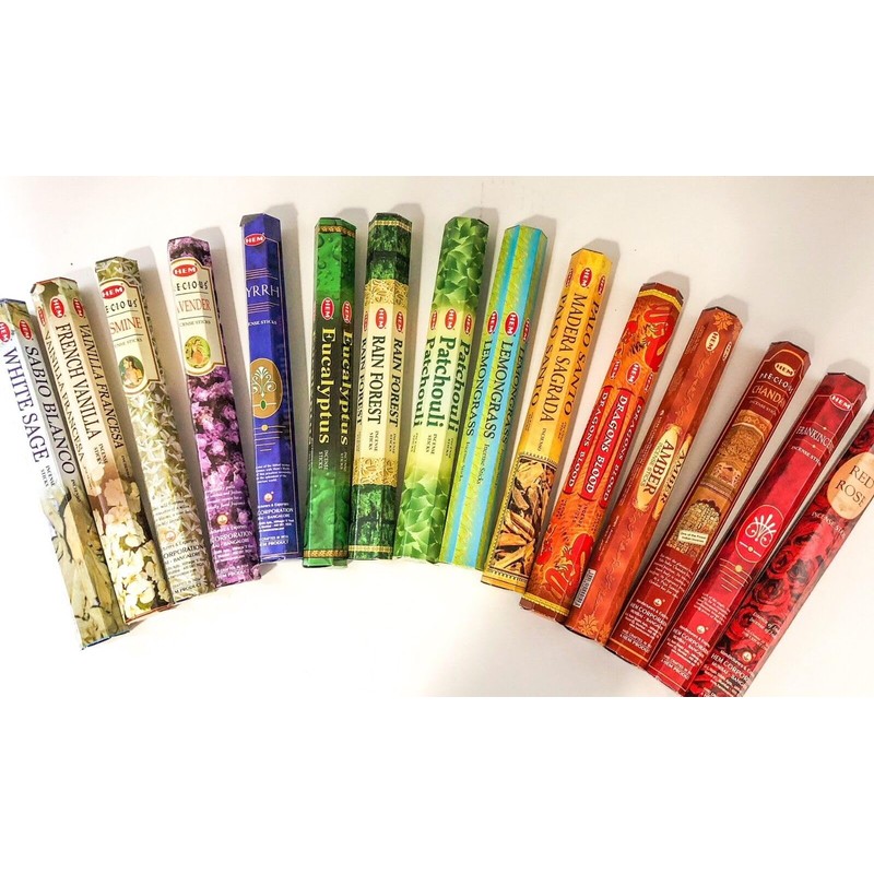 A1SONIC Assorted 15 Boxes HEM Incense Selection 300 Sticks Pack