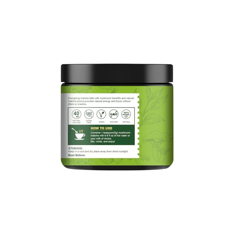 ORGFUN Mushroom Matcha - Ceremonial Matcha with Superfood Mushrooms