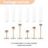 NUPTIO Hurricane Candle Holder for Candlestick: 6 Pcs Gold Taper