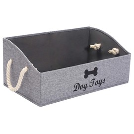 Morezi Canvas Pet Toy and Accessory Storage Bin, Basket Chest Organizer - Perfect for Organizing Pet Toys, Blankets, Leashes and Food 0605