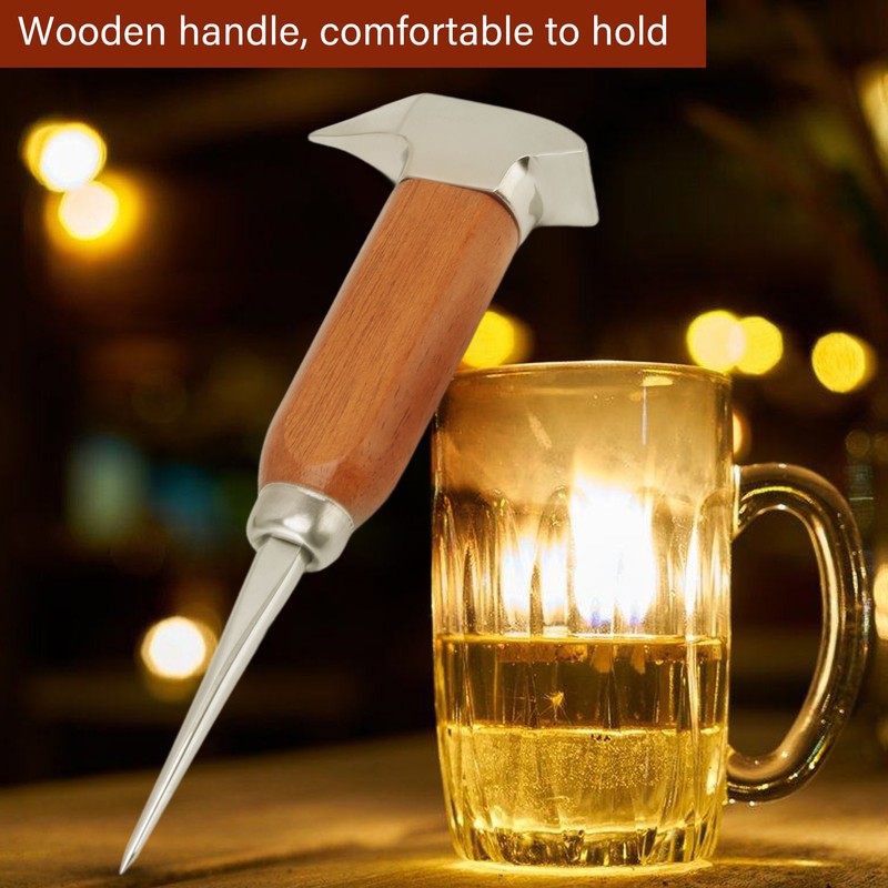 304 Stainless Steel Ice Chisel Wooden Handle Ice Chipper Hand