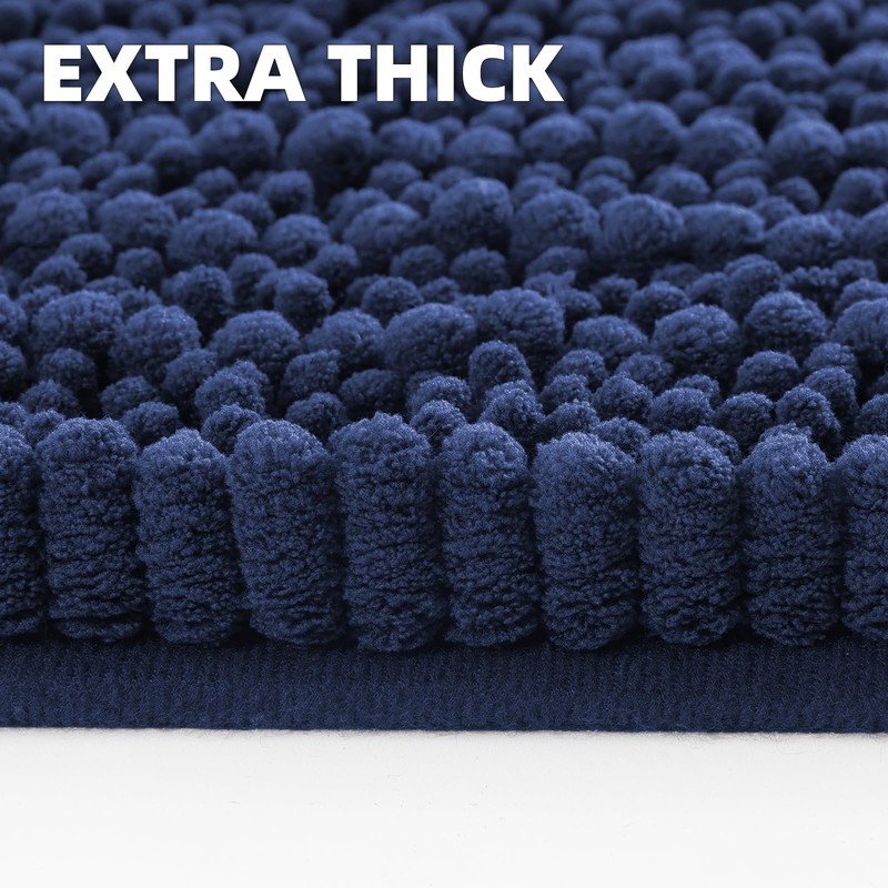 OLANLY Luxury Chenille Bath Mat, Extra Soft Thick Absorbent Shaggy