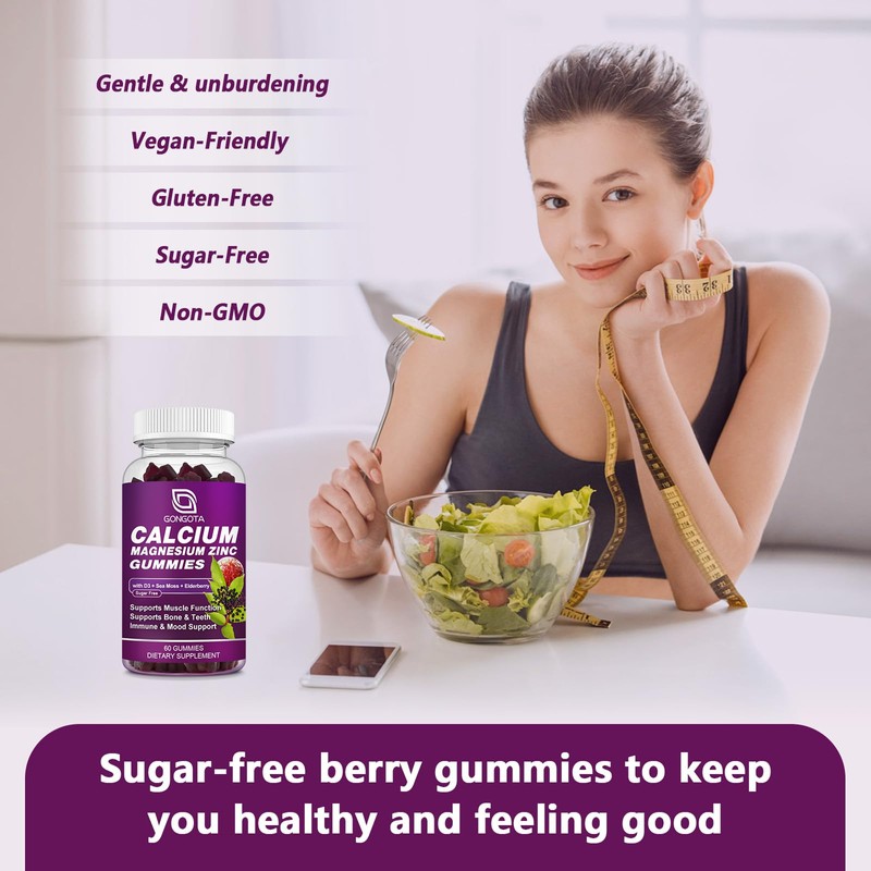 Calcium Magnesium Zinc with Vitamin D3 Supplement, Highly Absorbent Calcium