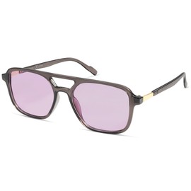 SOJOS SJ2202 - anteojos de sol estilo aviador retro para mujeres y hombres, estilo rectángulo de moda, para hombre, Marco gris/lente púrpura, 54-21-151