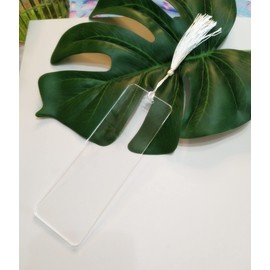 10pcs Acrylic Rectangular Bookmark Banks,Blank Acrylic Sheet,Acrylic Blank Bookmark with Tassels for DIY Projects and Present Tags (Clear, 2''x6'')