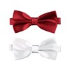 SLAXJNE Pack of 2 Plain Bow Ties for Men, Decorative