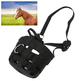 Horse Grazing Muzzle Easy Breathe Horse Mouth Cover with Large Holes Anti Biting Horse Muzzles for Equestrian