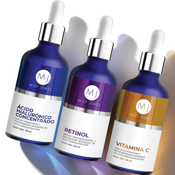 MIST JEWEL Kit sueros faciales Acido Hialurnico, Retinol y Vitamina