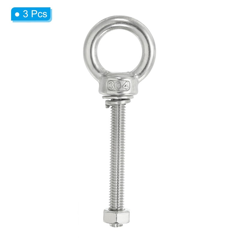 PATIKIL M6 x 50mm Lifting Shoulder Eye Bolts 304 Stainless