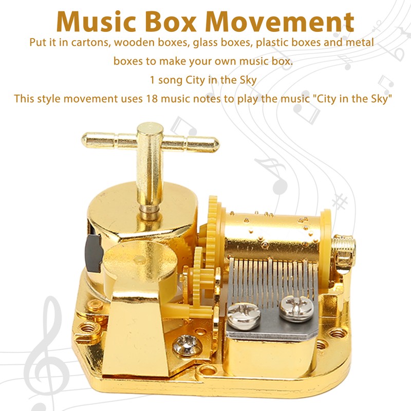 Music Box Movement Golden Clockwork Music Box Windup Musical Mechanism