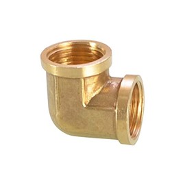 Threaded Fittings Brass Pipe, 90 Degree Elbow Connector Brass Hose Barb Fitting, BSP Thread Pipe Oil Gas Elbow Fitting Coupler (DN15 1/2" Female x DN15 1/2" Female)