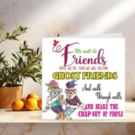 Funny Birthday Card for Women - Ghost Friends - Girls Ladies Funny Greeting Card Get Well Card 145 x 145mm