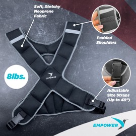 Empower Empower Weighted Vest for Women - Workout Vest - Fixed 8lbs or Adjustable 10-12-14-16lbs - Adds Resistance to Fitness Routine - Increases Intensity To Burn More Calories
