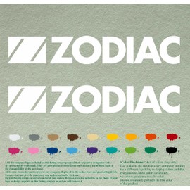 Pair of Zodiac Boats Compatible Replacement Decals Vinyl Stickers Boat Outboard Motor Set of 2 (18", White 010)