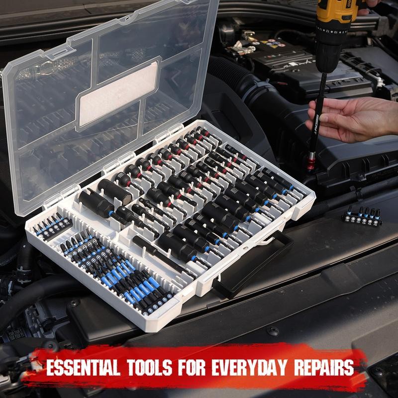 80-Piece Magnetic Impact Nut Driver Set Metric & SAE with