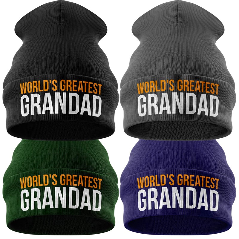 Orange Print, World's Greatest Grandad, Black, One Size