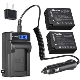 Kastar 2-Pack BP-DC12 Battery and LCD AC Charger Compatible with Leica BP-DC12 BPDC12 Battery, Leica BC-DC12 Charger, Leica V-Lux 4, Leica V-Lux 5, Leica Q (Typ 116), Leica Q-P Digital Camera