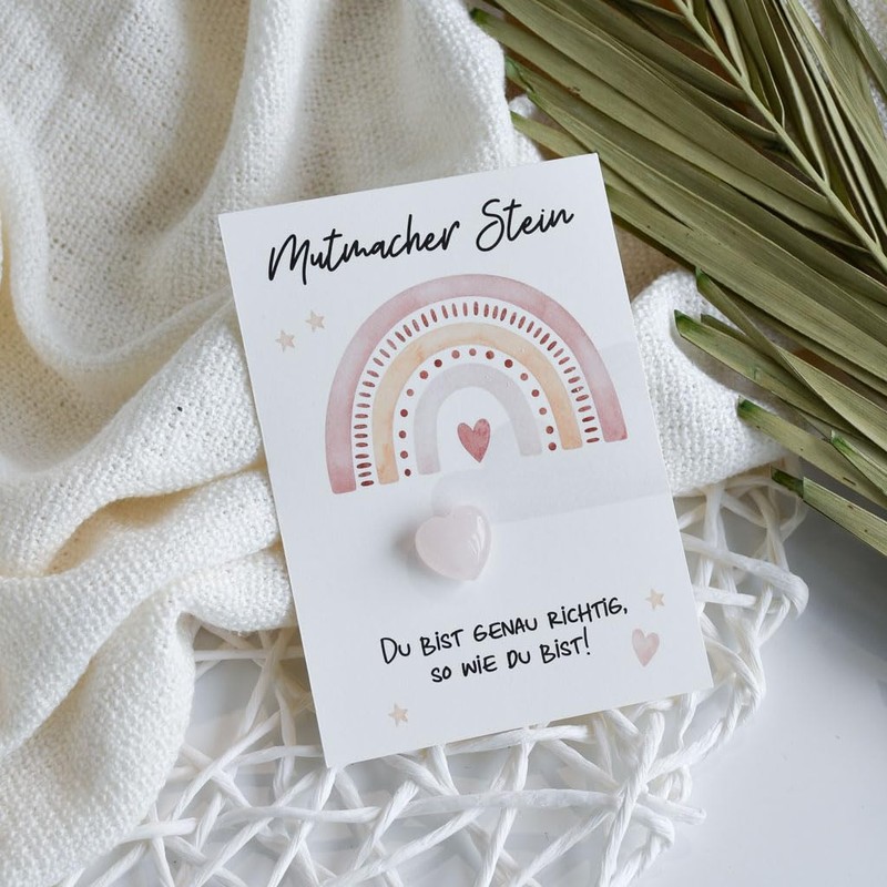 Geschenk Glücksbringer zur Einschulung | Regenbogen in Rosa | Mutmacher
