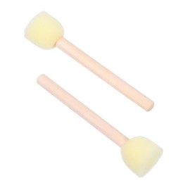 Operitacx Sponge Brush Set for Boys and Girls 2cm Yellow Dot Single Round Sponges Paint Tools for Boys and Girls Safe and Sturdy Wooden Handle