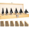 SICWOOD 6PCS Chamfer Router Bit Set 1/2 Shank, Carbide 2-Flute