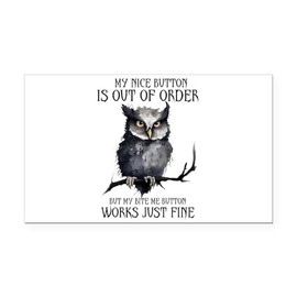 CafePress Funny Grumpy Owl Saying Rectangle Car Bumper Magnet