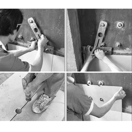 GEZICHTA Ceramic Tile Hole Locator,Portable Stainless Steel Universal Marble Punching Tool Measuring Range 300mm,Hole Size: 25mm, 40mm, 45mm, 55mm