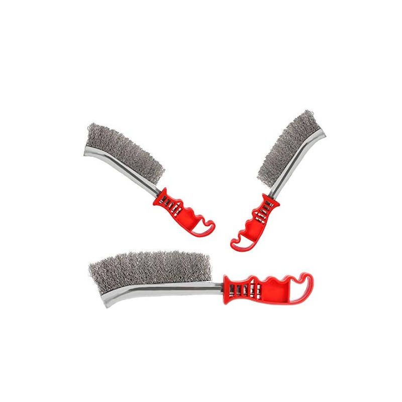 3pcs Wire Scratch Brushes Set Carbon Steel and Stainless Steel