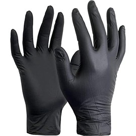 Small 100 Black Nitrile Powder Free Medical Tattoo Mechanic Rubber Gloves