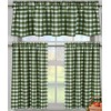 lovemyfabric Poly Cotton Gingham Checkered Plaid Design 3-Piece Kitchen Curtain Valance Window Treatment Set (Hunter Green)