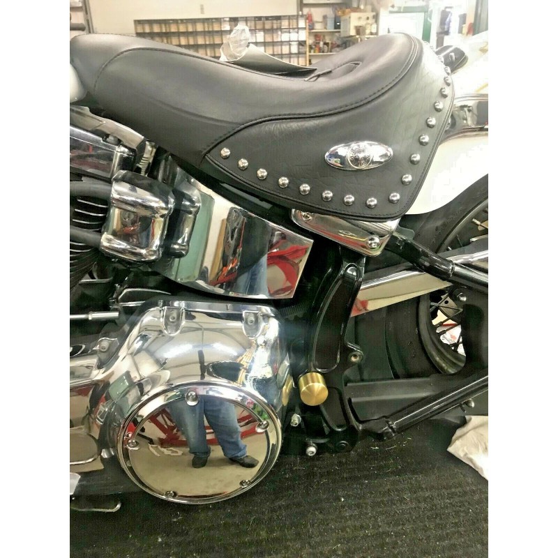 diycycleparts SOLID BRASS Swingarm Dome Pivot Bolt Covers Harley 2008