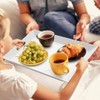 i BKGOO White Large Tray,Melamine Serving Tray with Handles, Set