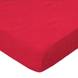 SheetWorld Fitted 100% Cotton Percale Portable Mini Crib Sheet 24 x 38, Solid Red Woven, Made in USA