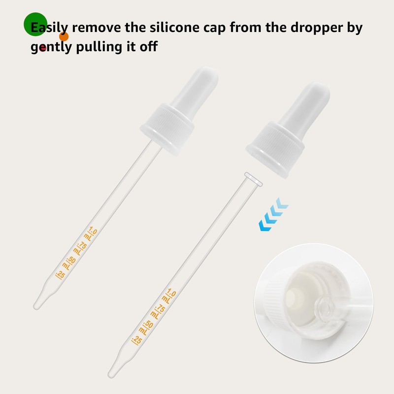 Glass Dropper Pipettes Compatible with SodaStream Bubly Bubbly Drops Flavors