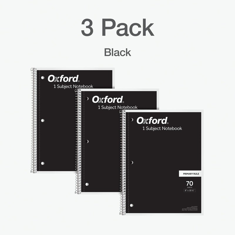 Oxford Primary Ruled Spiral Notebooks, Writing/Drawing Practice for Kids, Grades