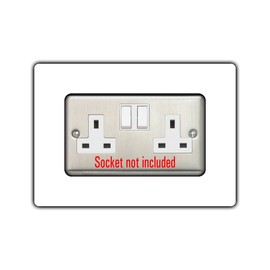 Ewolds 5x Double Socket Surround, Acrylic Back Panel or Plate, Protect Wall from Finger Prints, font colour:white