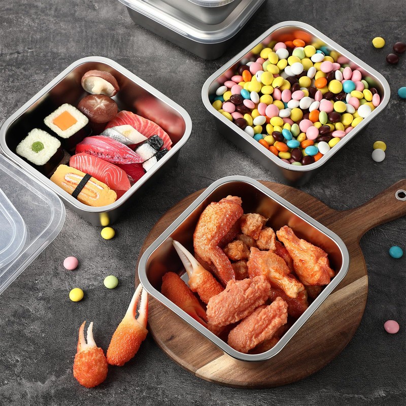 Yiyiring 6 Pcs Stainless Steel Food Storage Containers with Lids