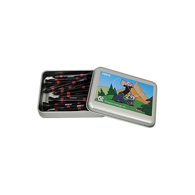 REZAX PETE-1751 Golf Tee, Popeye Canned Wood Tee, Black