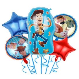 5 PCS Woody Foil Balloons Birthday Party Supplies for Kids Theme Party Decorations