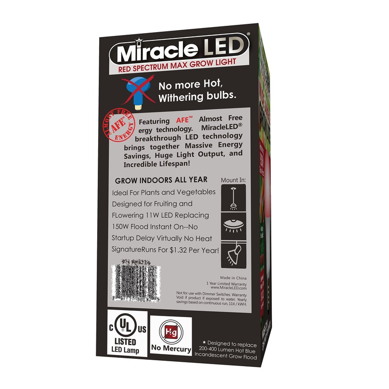 MiracleLED 604596 Multi-Plant Grow Light, 1 Pack, Red 150W