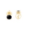 IGI Certified Round Brilliant Cut Black Diamond Screw Back Stud