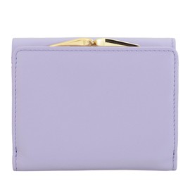 DUDU Kleine Damen-Brieftasche aus Leder mit RFID-Schutz, Münzfach und Klickverschluss, kompakt, 6 Kartenfächer Provence Lilac