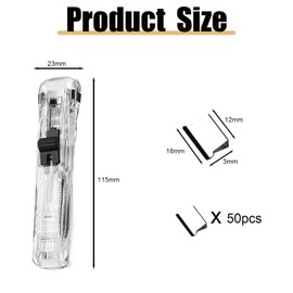 DHWEKU Clam clip dispenser closure clips, 1 piece, portable fast clam clip dispenser and 50 stainless steel metal clips, suitable for kitchens, offices, schools and other places, plastic refill