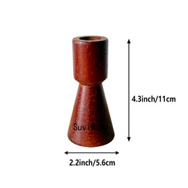 SuviMcny Brown Modern Minimalist Wooden Column Candle Holder for Column Candles, Tabletop Decoration, 3.54'' & 4.33'' Minimalist Tall Candle Holder Decoration (Candle Not Included) (L(11cm)