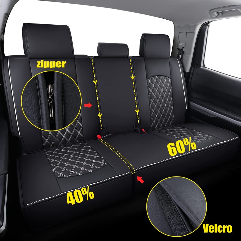 YIERTAI Rear Seat Covers Compatible with Toyota Tundra 2008-2020 2021