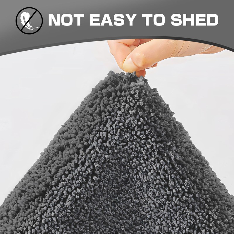 wyewye Microfiber Bath Mat 2cm Super Thick Bath Mat Super