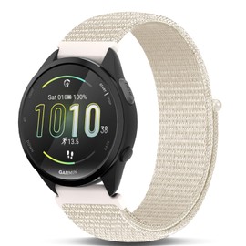 Koazon Hook and Loop Nylon Watchband Compatible with Garmin Forerunner 165/55/245,20mm Soft Elastic Lightweiht Sport Adjustable Replacement Strap for Garmin Vivoactive 5/6/3/Venu Sq 2 Women Men